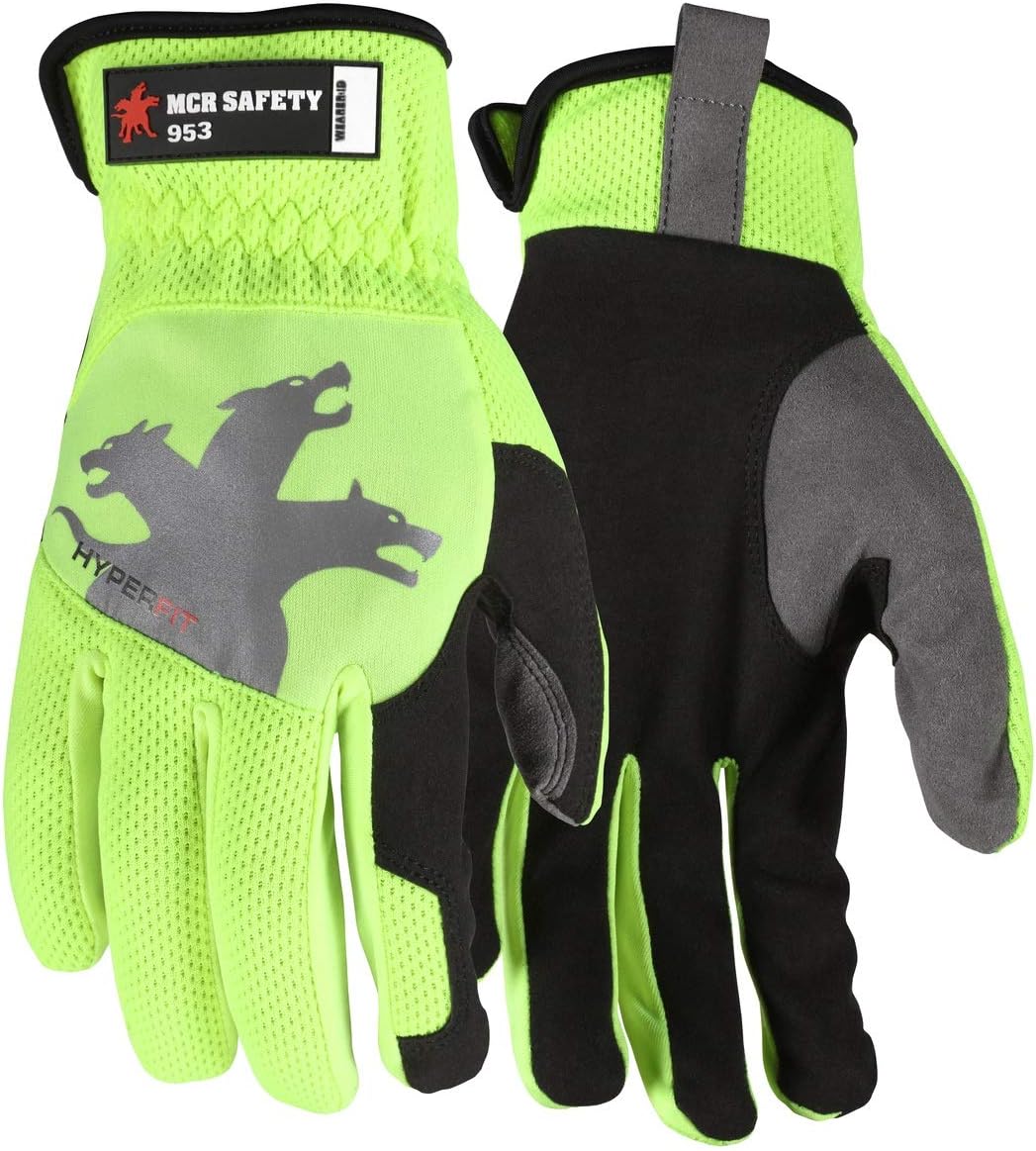 MCR SAFETY 953 Work Gloves Synthetic Leather Mechanic & Lifting