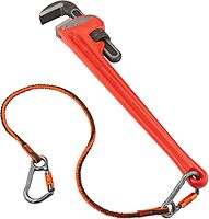 Ergodyne - 19828 Shock Absorbing Tool Lanyard with Two Locking Aluminum Carabiners, Tool Weight Capacity 15lbs, Squids 3118, Orange (3118F(x)), Standard