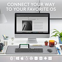 Logitech K585 Multi-Device Slim Wireless Keyboard, Built-in Cradle for Device; for Laptop, Tablet, Desktop, Smartphone, Win/Mac, Bluetooth/Receiver, Compact, Easy Switch, 24 Month Battery - Graphite