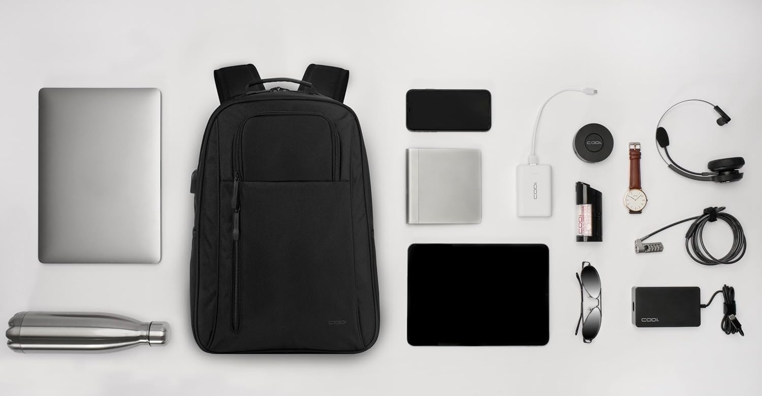 CODi Fortis 16" Laptop Backpack – Eco-Friendly Business Backpack with USB Charging Port, Recycled Materials