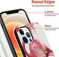 Flamingo Print Printed Wallet Case for iPhone 12 Pro Max- 6.7 Inch with Card Holder