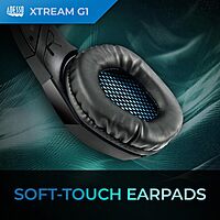 ADESSO Xtream Gaming Headset with 50 mm Drivers, Noise Cancelling Microphone and LED Lighting