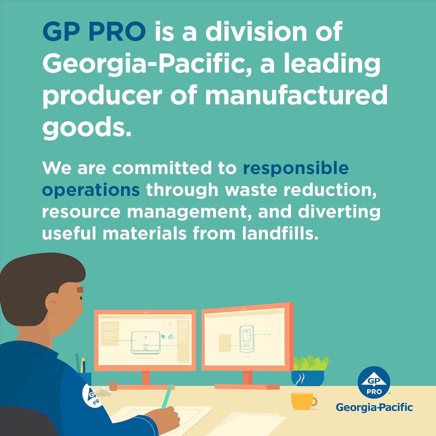 Georgia-Pacific Pacific Blue Basic Recycled Hardwound Paper Towel Rolls by GP PRO (Georgia-Pacific); Brown; 26301