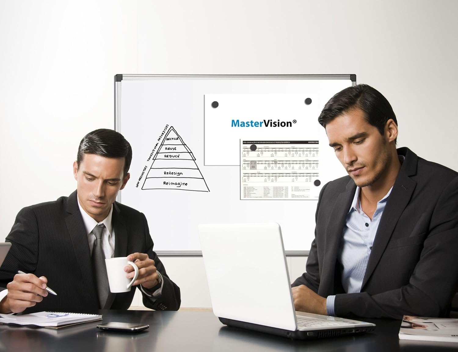 MasterVision Maya Series Magnetic Dry Erase Board, Lacquered Steel Whiteboard, Snap-On Marker Tray, Wall Mounting Kit