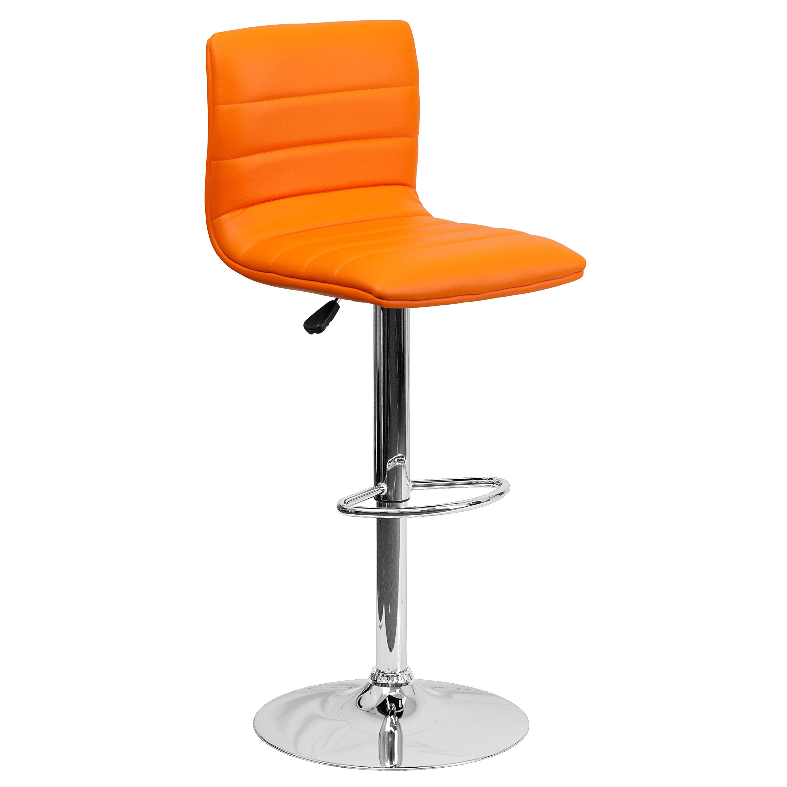 FLASH FURNITURE Vincent Adjustable Mid-Back Barstool with Vinyl Upholstery and Chrome Base