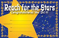 Barker Creek Reach for The Stars Paper and Award Set, Recognize Achievement with 30 Colorful Reach for The Stars Recognition Awards and 50 Sheets of Coordinating Computer Paper (3724)