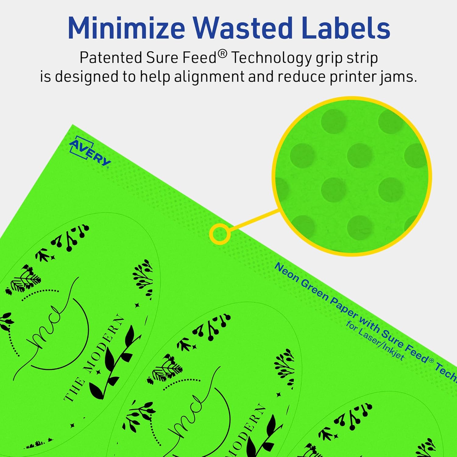 Avery Printable Oval Labels with Sure Feed Technology, Laser/Inkjet Printable
