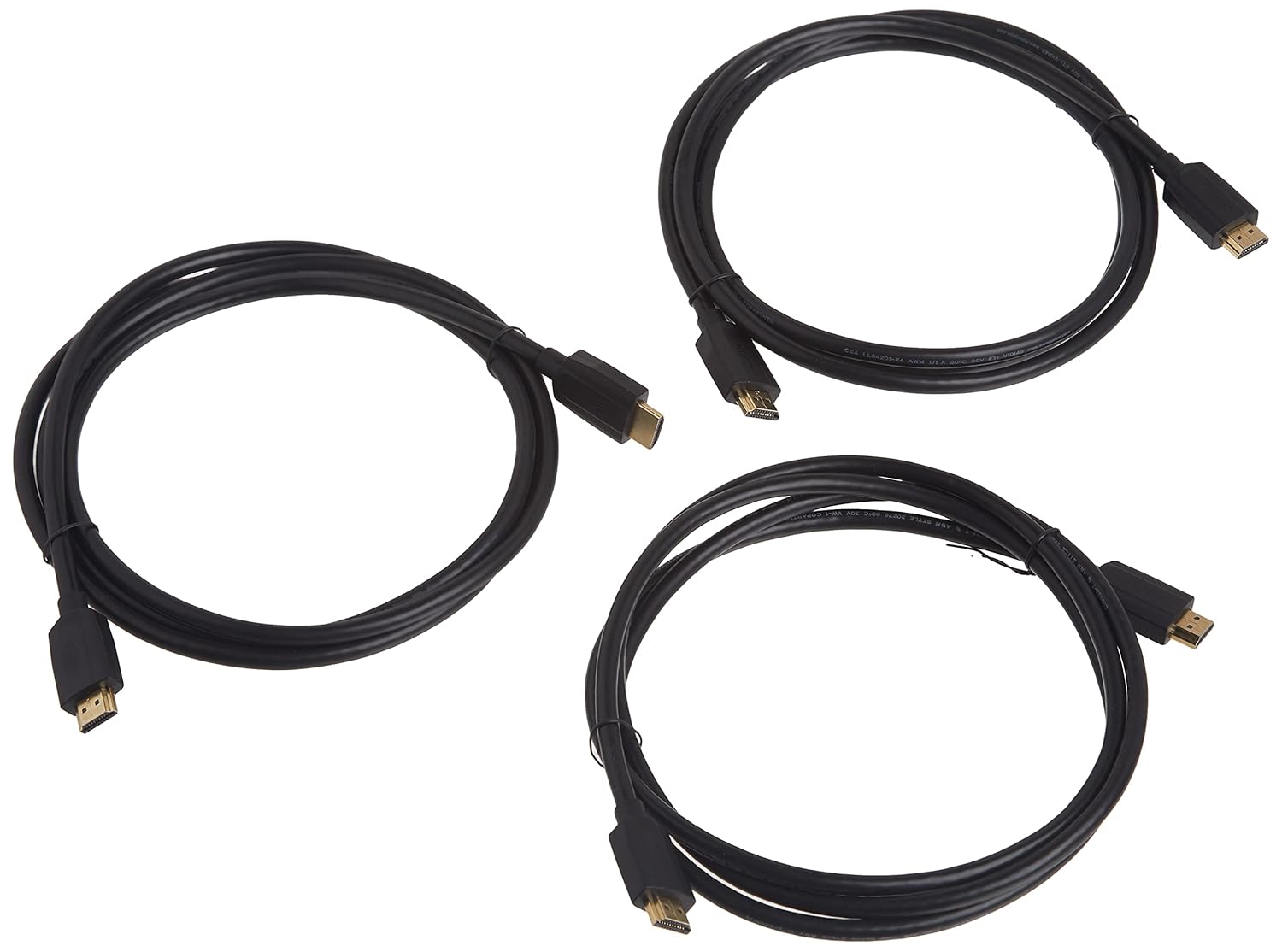 Monoprice 8K Ultra High Speed HDMI Cable - HDMI 2.1, 8K@60Hz, 4K@120Hz, 48Gbps, HDR, VRR, 6ft, Black - 3 pack 3 Pack Cable