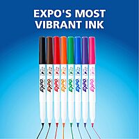 EXPO Low Odor Ultra Fine Dry Erase Markers, Black, 36 Count