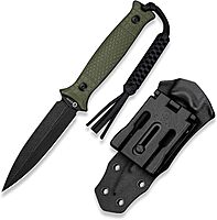 CIVIVI Perfrico Fixed Blade Knife 4.49" Single-edge 14C28N Full Tang Textured G10 Handle with Kydex Sheath