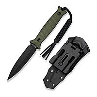 CIVIVI Perfrico Fixed Blade Knife 4.49" Single-edge 14C28N Full Tang Textured G10 Handle with Kydex Sheath