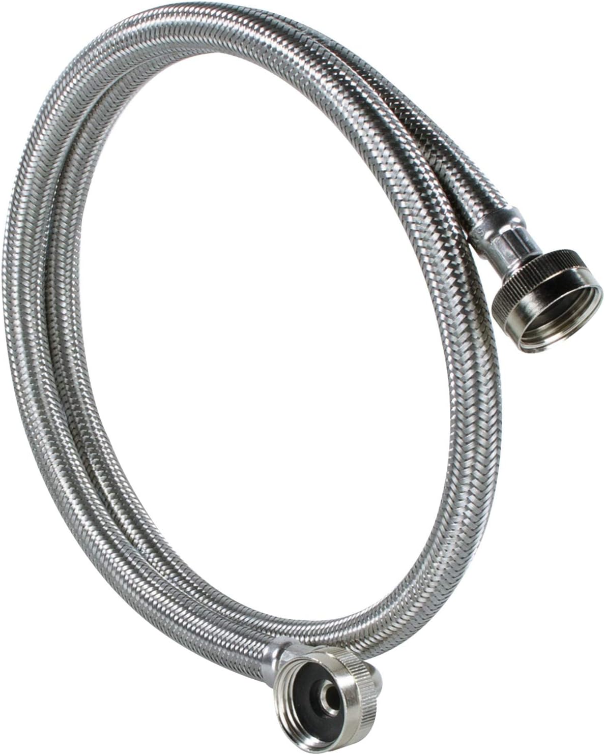 Certified Appliance Accessories Washing Machine Hose with 90 Degree Elbow (2 Pack), Hot and Cold Water Supply Lines, 5 Feet
