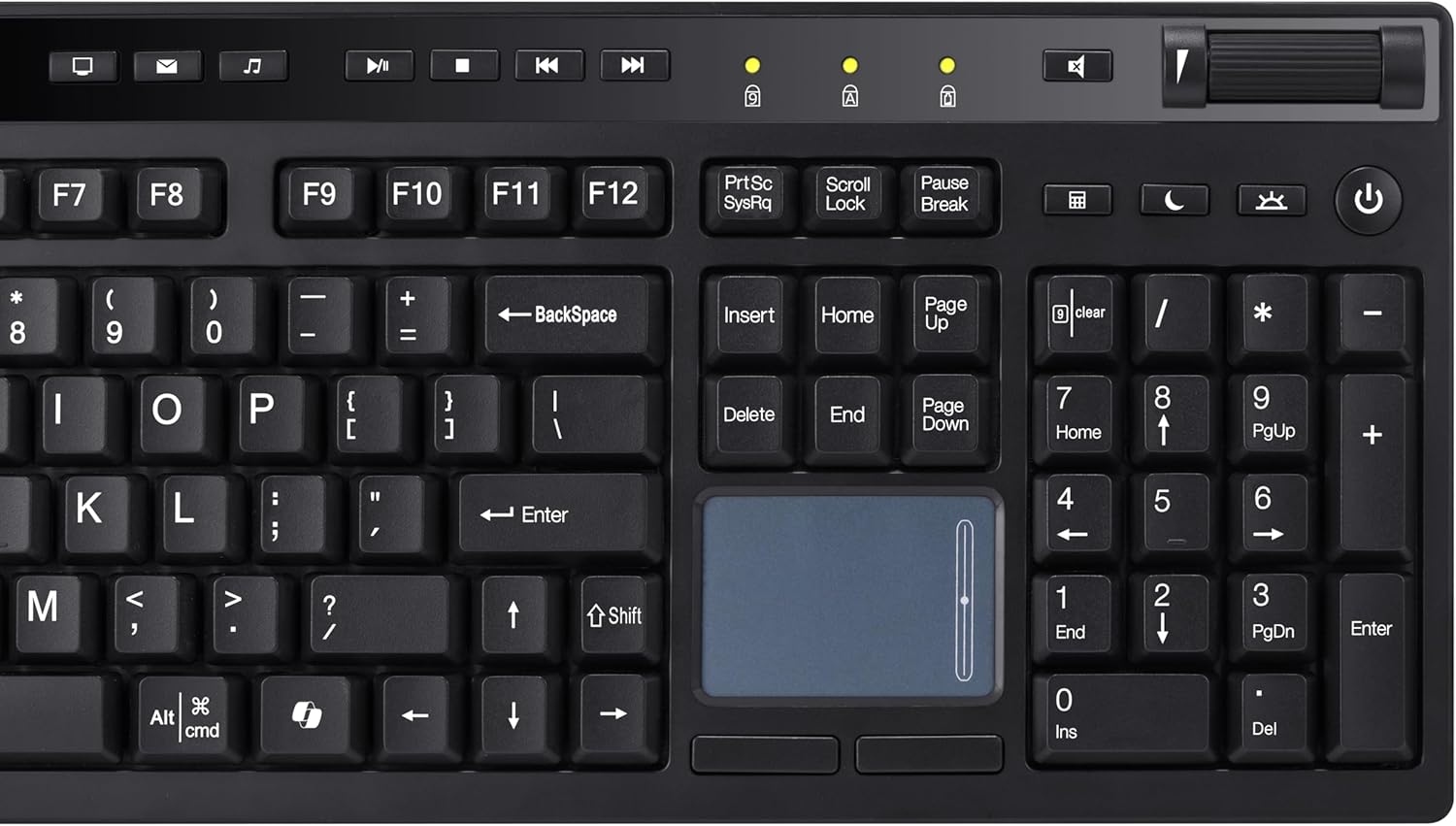 Wireless Keyboard with Touchpad 104 Key Full Size USB Dongle Receiver Multi OS Support Works with MacOs System & Multimedia