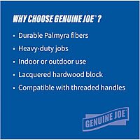 Genuine Joe 24" Push Broomhead, Lacquered Wood with Palmyra Fibers, Handle Not Included, 1 Count