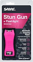 SABRE 2-in-1 Stun Gun and Flashlight and Belt Holster, 1.60 µC Charge, 120 Lumen LED, Rechargeable