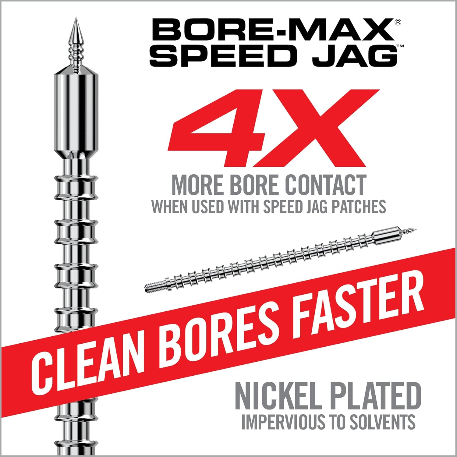 REAL AVID Bore-Max Speed Jag and 25 Patches Gun Cleaning Set