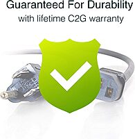 C2G 2FT Premium Replacement AC Power Cord - Durable Power Cable for TV, Computer, Monitor