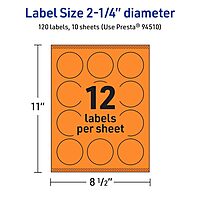 Avery Printable Round Labels, Sure Feed Technology, Print-to-the-Edge