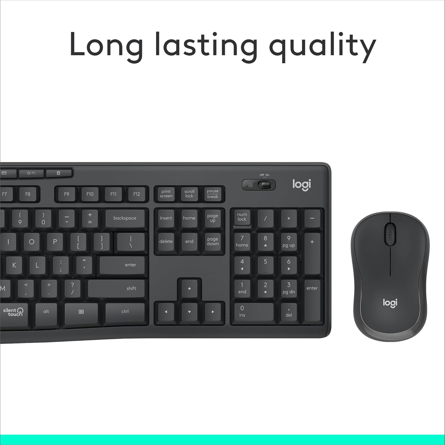Logitech MK295 Wireless Mouse & Keyboard Combo with SilentTouch Technology, Full Numpad