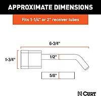 CURT 23024 Trailer Hitch Lock, 1/2-Inch Pin Diameter, 5/8-Inch Adapter, Fits 1-1/4 or 2-Inch Receiver (Pack of 4) No Size