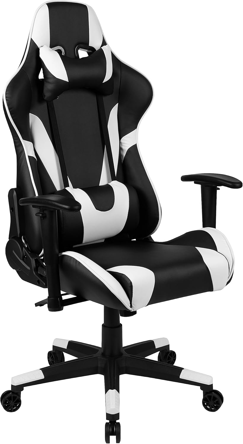 FLASH FURNITURE Gaming Desk and Racing Chair Set with Cup Holder and Headphone Hook