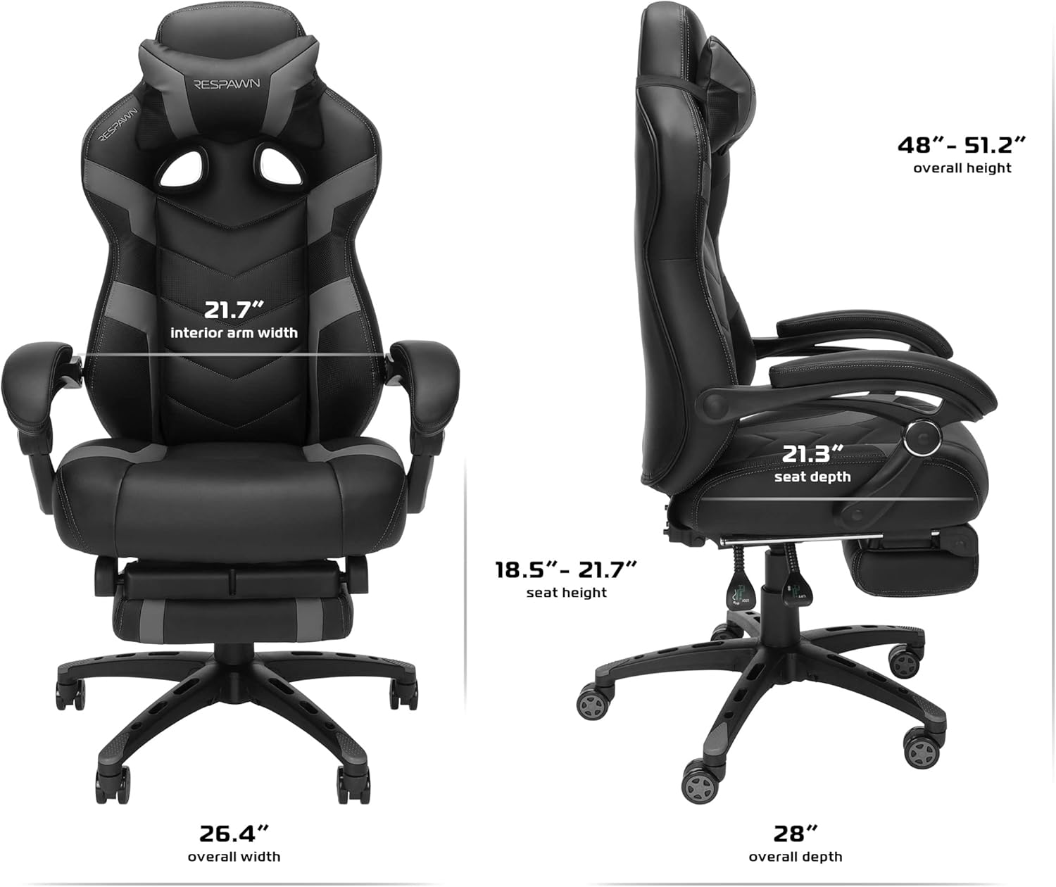 RESPAWN 110 Pro Ergonomic Gaming Chair with Footrest