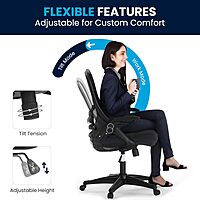 Flash Furniture Porter High-Back Mesh Ergonomic Swivel Office Chair with Adjustable Lumbar Support and Flip-Up Armrests