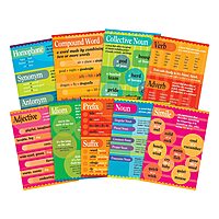 BARKER CREEK Grammar Posters, 13-3/8 x 19 Inches, Set of 9