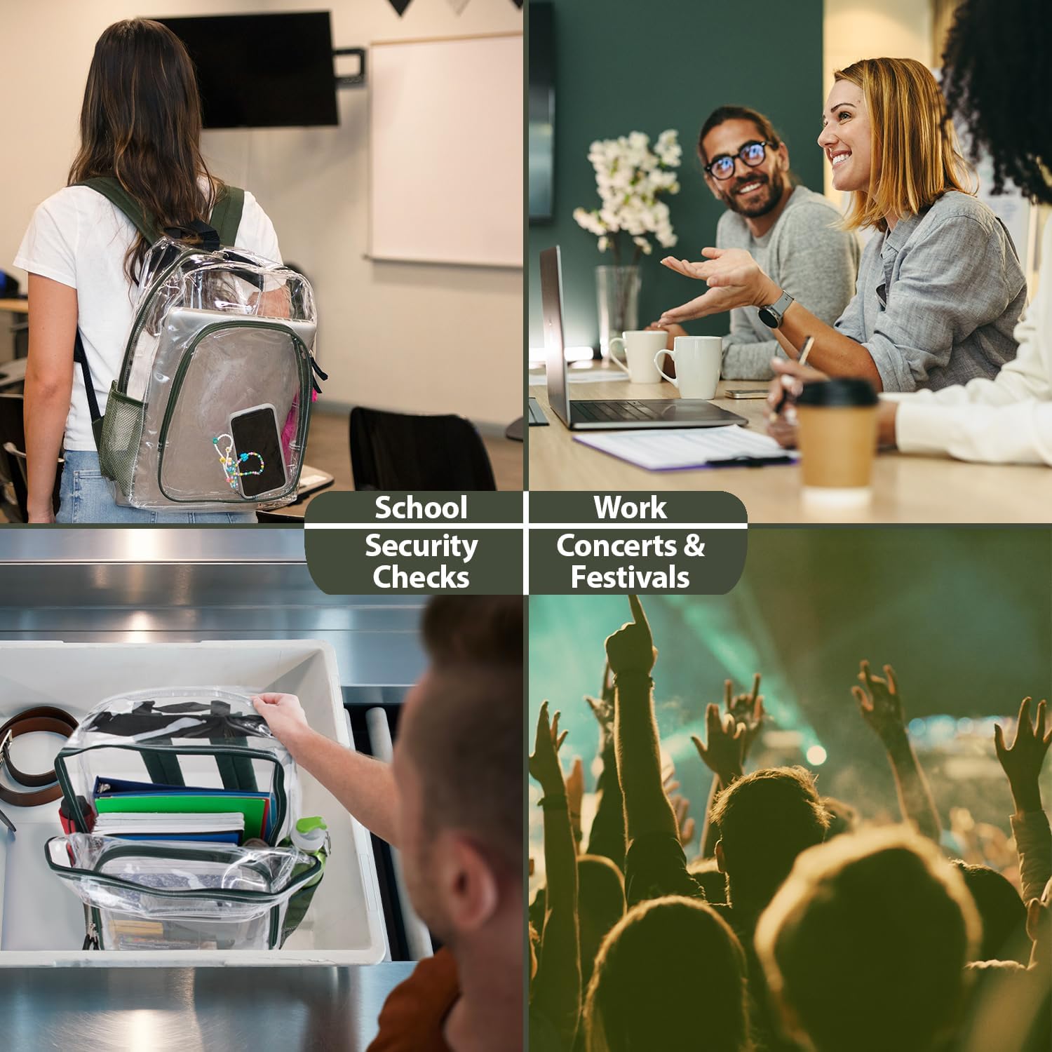 TRAILMAKER Heavy Duty Clear Backpack | Transparent Stadium-Approved for Women, Men, School, Travel