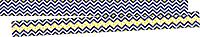 Barker Creek Double-Sided Border 2-Pack, Navy & Yellow Chevron, Decorate Galore with 70' of Border