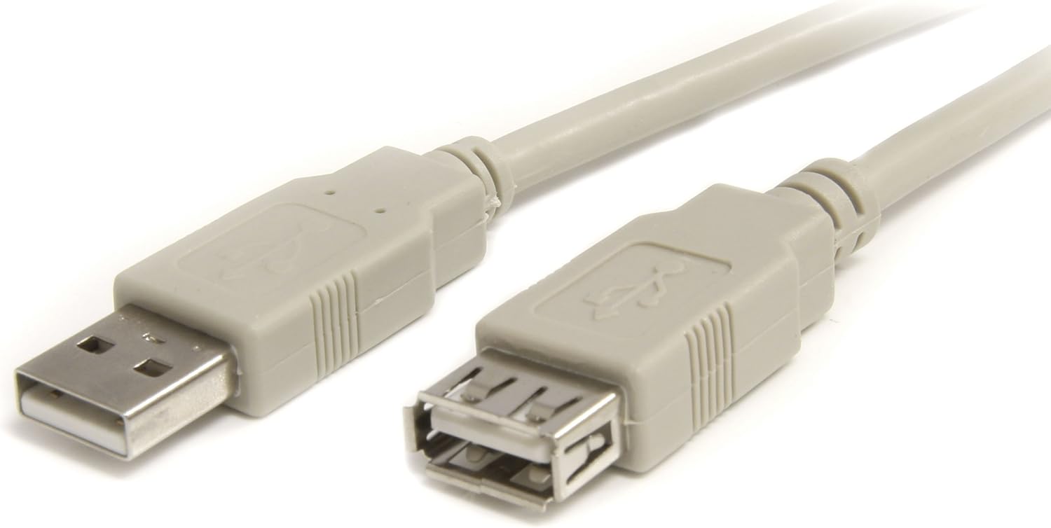 StarTech.com USB 2.0 Extension Cable A to A - USB extension cable - USB (M) to USB (F) - 10 ft - molded - beige (USBEXTAA10)