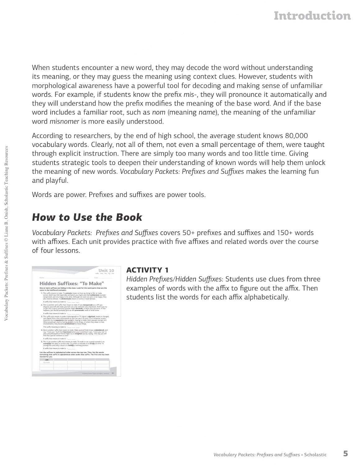 Vocabulary Packets: Prefixes & Suffixes: Ready-to-Go Learning Packets That Teach 50 Key Prefixes and Suffixes and Help