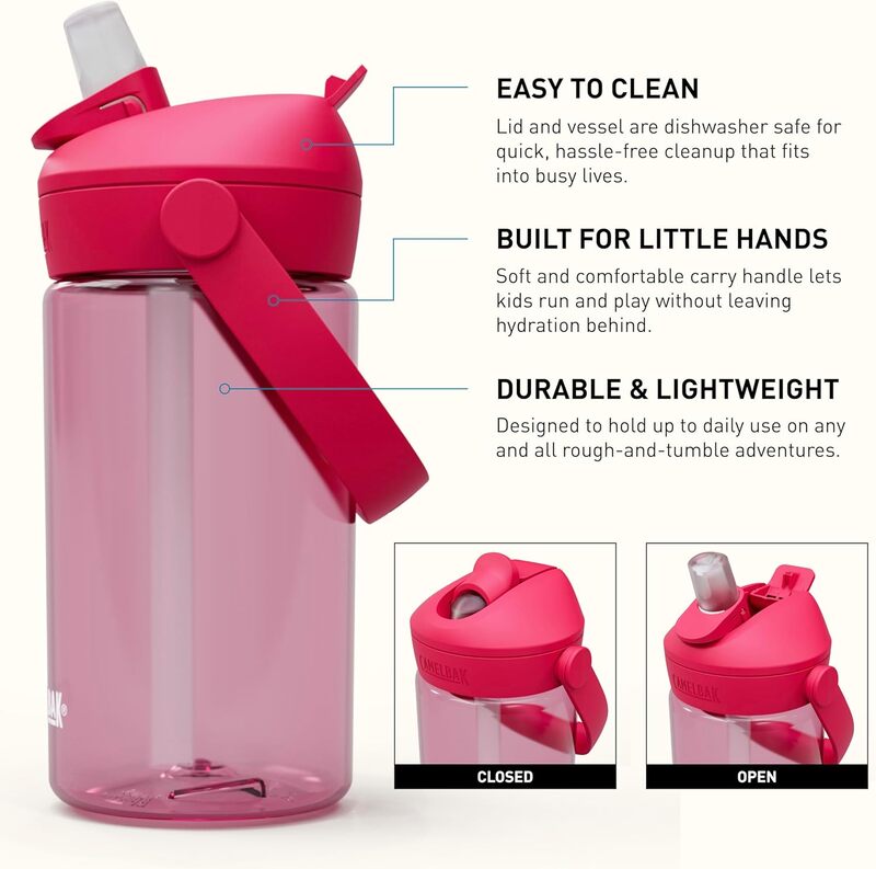 CAMELBAK Thrive Flip Straw Kids Bite Valve Water Bottle 14oz Tritan Renew
