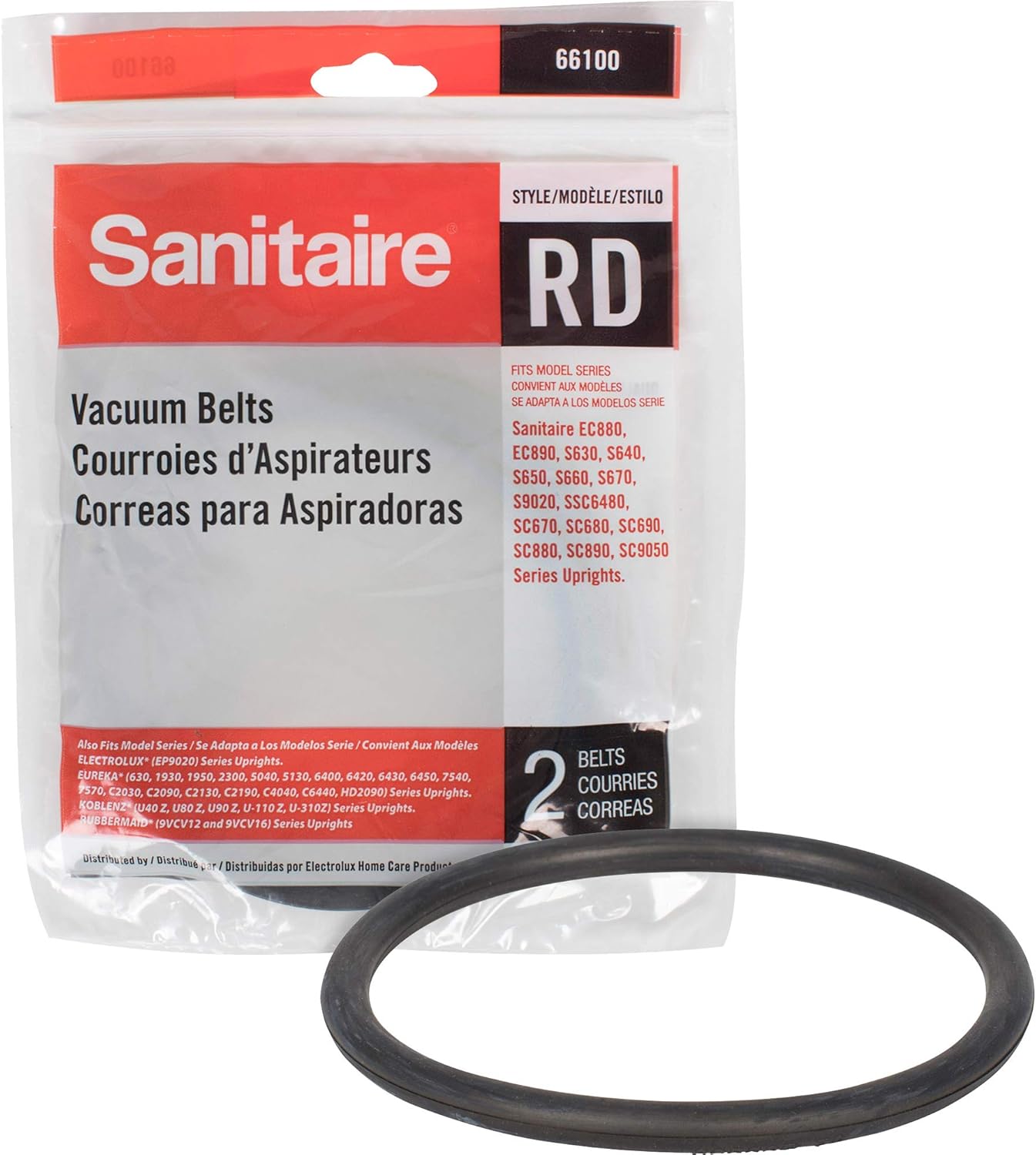Sanitaire Replacement Belt For Upright Vacuum Cleaner, Rd Style, 2/pack