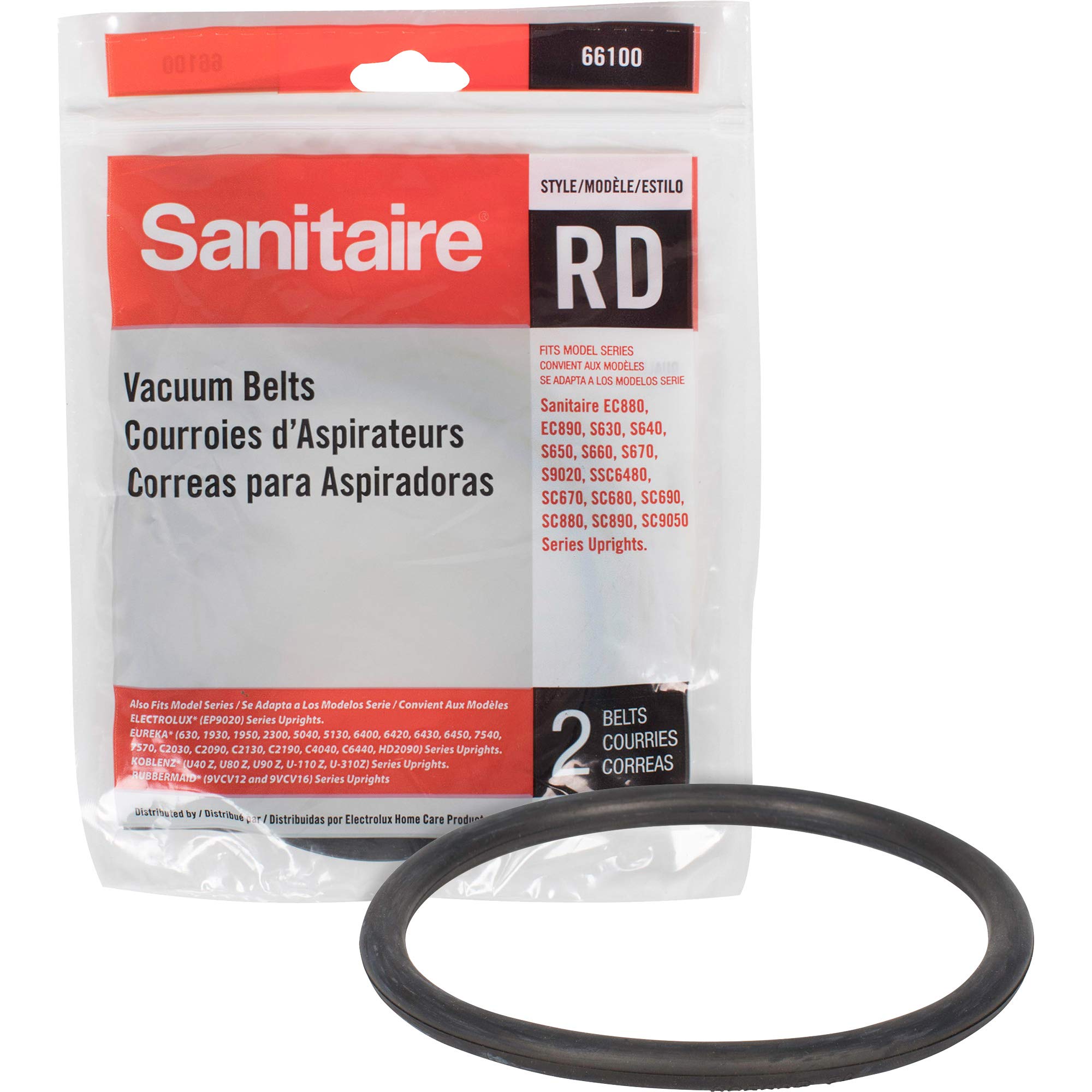 Sanitaire Replacement Belt For Upright Vacuum Cleaner, Rd Style, 2/pack