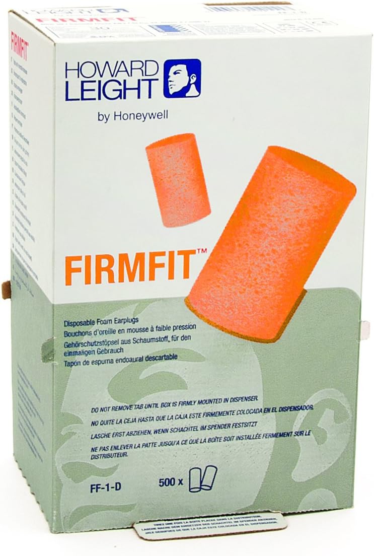 Howard Leight by Honeywell FirmFit Disposable Foam Earplug Refill for Leight Source 500 Dispenser, 500 Pairs (FF-1-D)