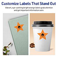 AVERY Printable Star Labels with Sure Feed Technology - Bright Orange