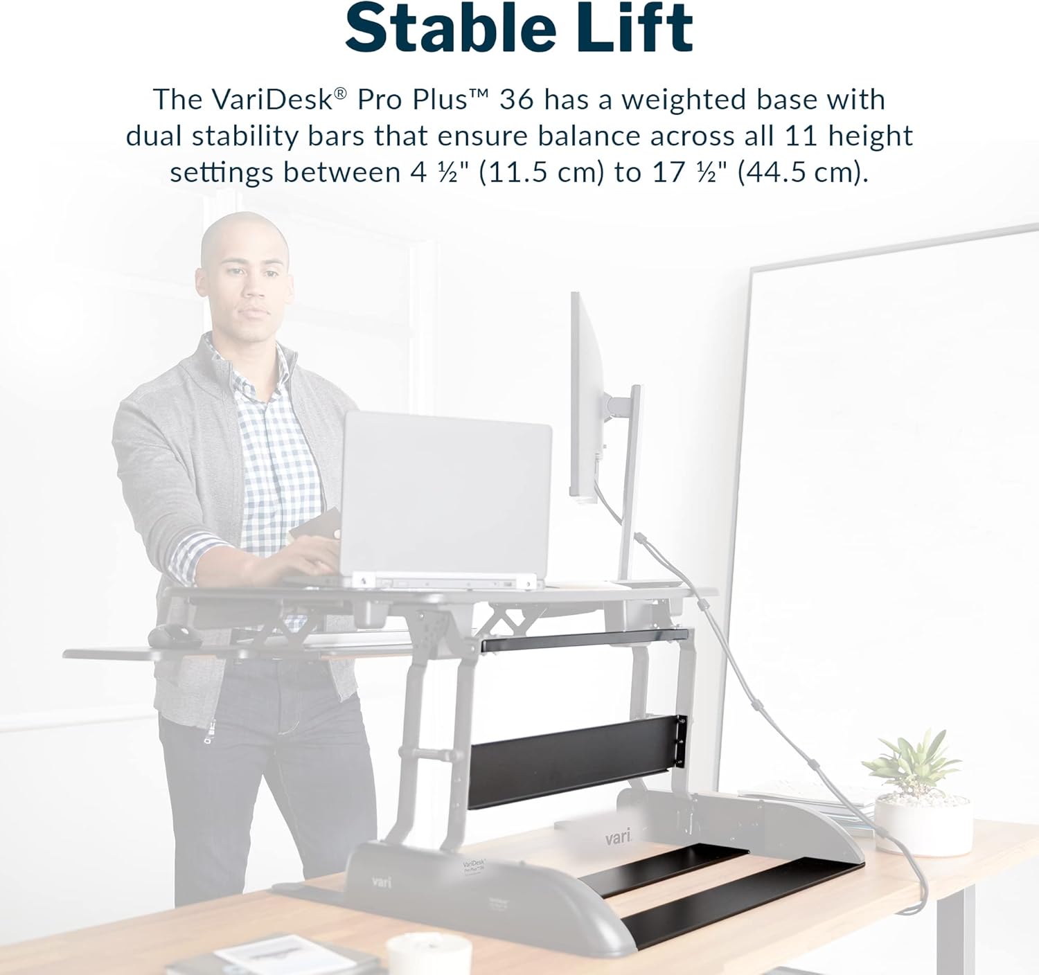 VARI VariDesk Pro Plus 36 Adjustable Standing Desk Converter