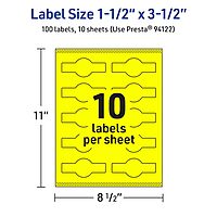 Avery Printable Wraparound Band Labels, Sure Feed Technology, 1.5" x 3.5", Cigar Band Labels, Neon Yellow, Print-to-The-Edge