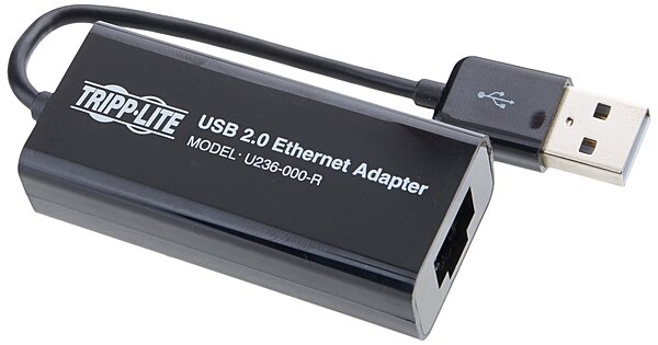 Tripp Lite USB 2.0 Hi-Speed to Ethernet NIC Network Adapter, 10/100 Mbps (U236-000-R), Black