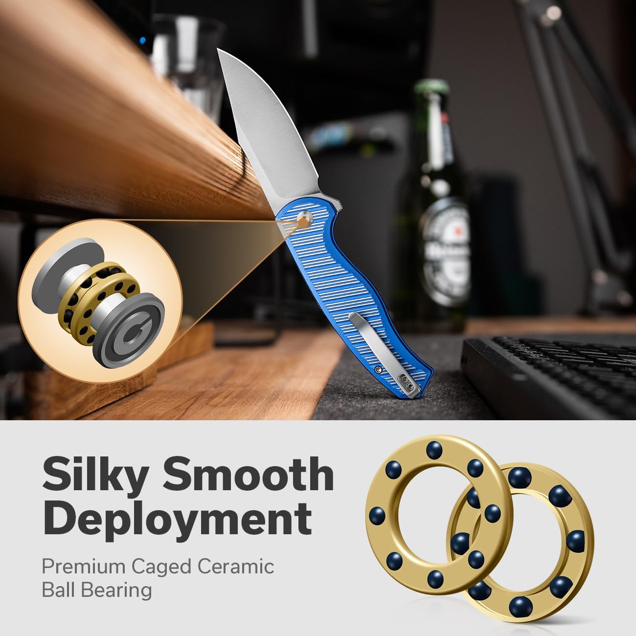 CIVIVI Stormhowl Pocket Knife, Folding Knife with 3.3" Nitro-V Blade and Aluminum Handle