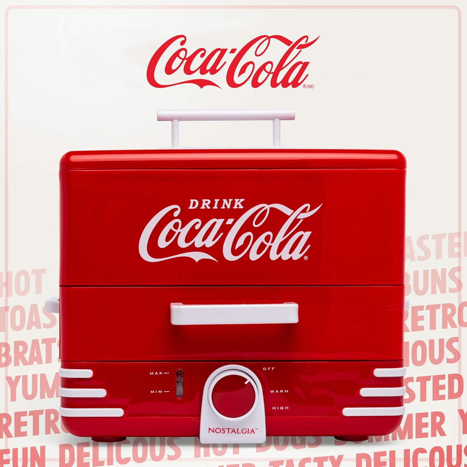 NOSTALGIA Extra Large Diner-Style Hot Dog Steamer & Bun Warmer