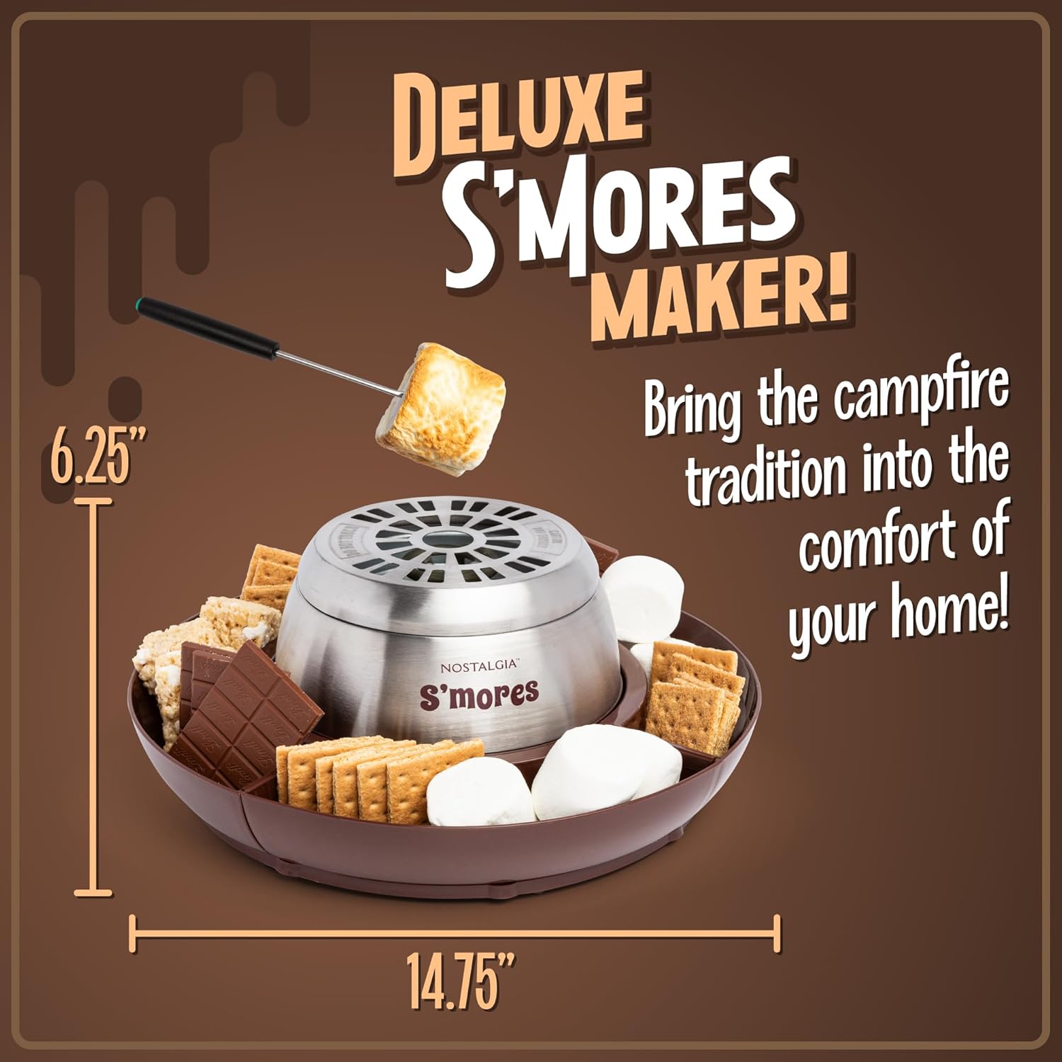NOSTALGIA Indoor Electric Tabletop S'mores & Fondue Maker