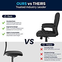Flash Furniture Fundamentals Big & Tall Swivel LeatherSoft Office and Gaming Chair, Ergonomic Office Chair with Padded Armrests and Adjustable Height, Black