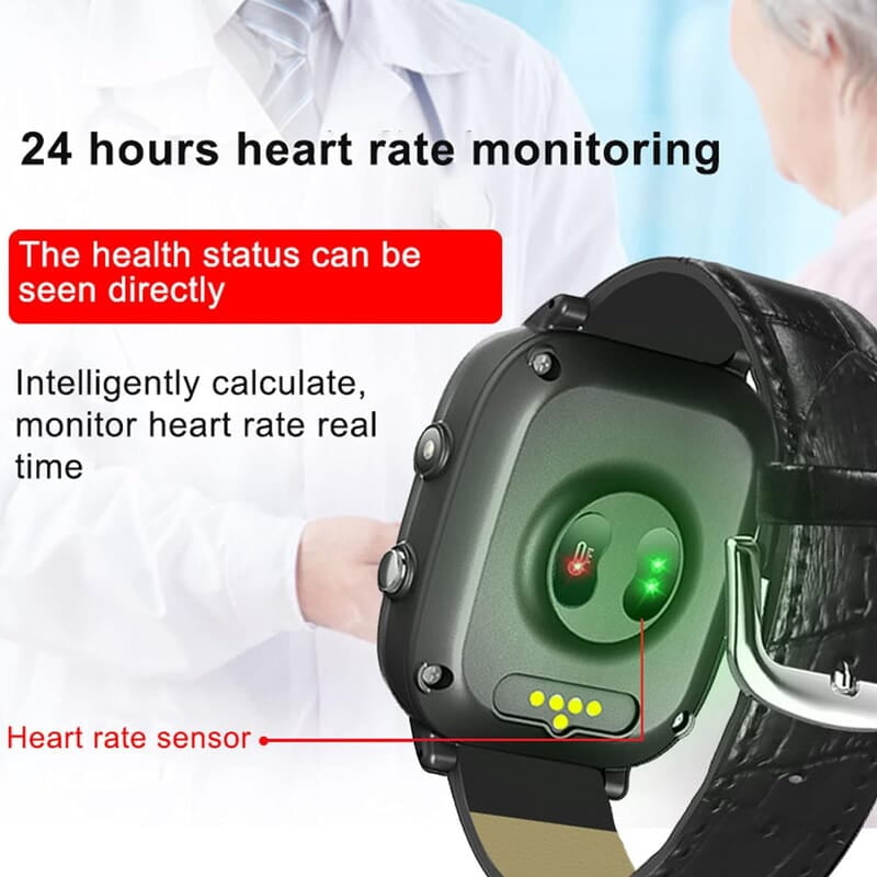 Reloj Inteligente con Detección Caídas para Personas Mayores,Reloj GPS Boton Llamada Emergencia,