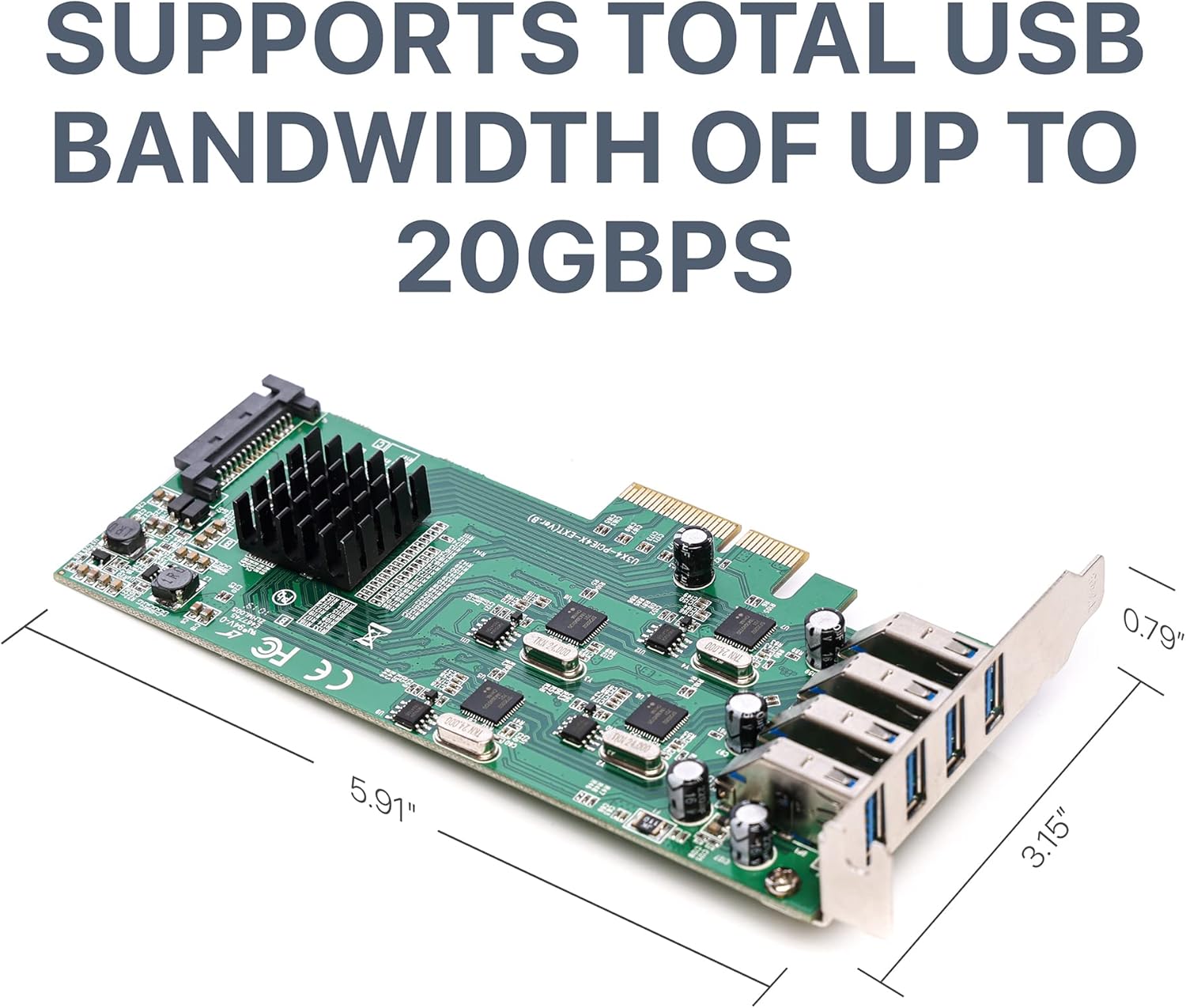 SIIG 4 Port USB 3.0 PCIe Card with 4 Dedicated 5Gbps Channels (USB 3.2 Gen 1) - Quad Core 20Gbps - UASP