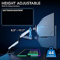 Mount-It! Heavy-Duty Ultrawide Monitor Arm up to 49" / 44 lb for Samsung Odyssey G9