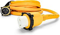Camco PowerGrip 50 Amp Marine Power Extension Cord with Locking Adapters