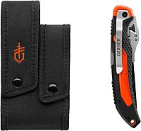 Gerber Vital Big Game Folder - Tool-less Exchangeable Blade Hunting Knife w/ Sheath [31-003053],orange