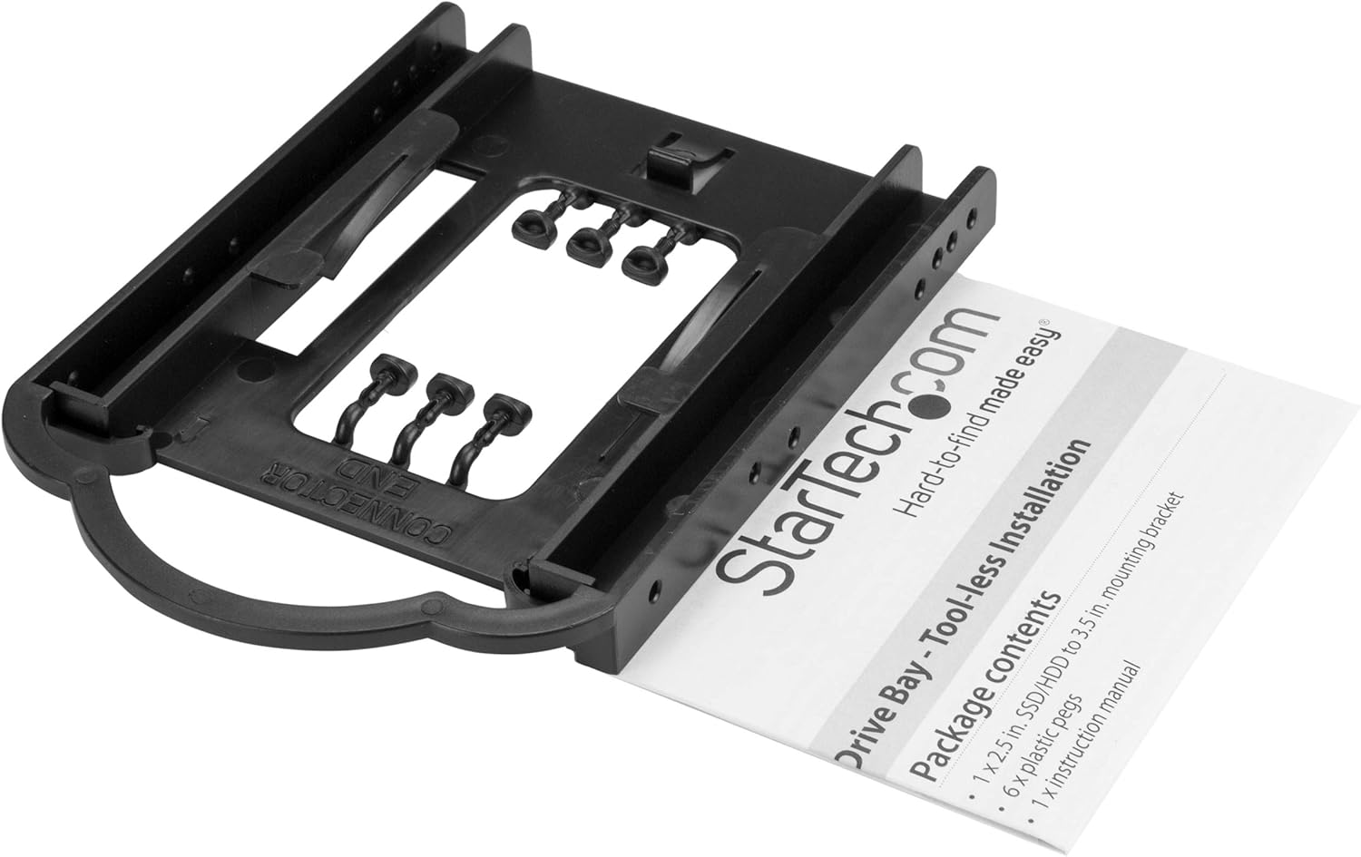 StarTech.com 2.5" HDD / SDD Mounting Bracket for 3.5" Drive Bay - Tool-less Installation - BRACKET125PT, Black